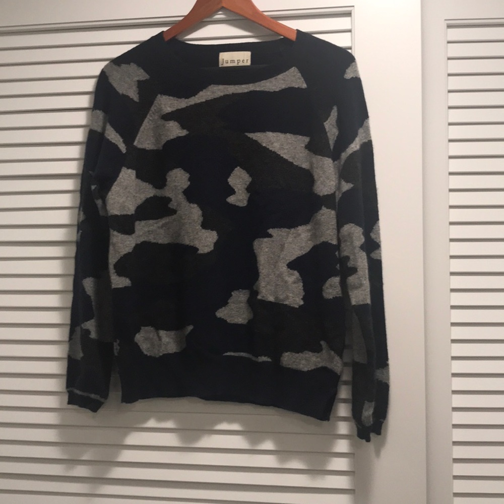 Jumper blue camo cashmere sweater